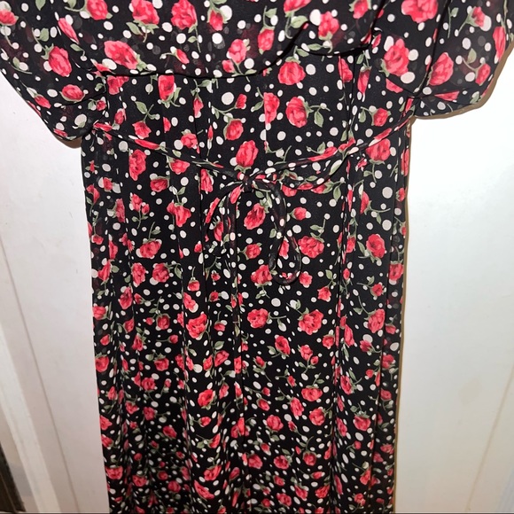 M short summer dress rose and polka dot $55 size M - Picture 2 of 5
